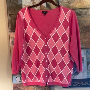 Talbots Argyle Cardigan Sweater